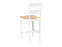Bancos de bar 2 pcs madeira de seringueira maciça branco