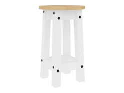 Bancos de bar 2 pcs madeira de pinho maciça branco