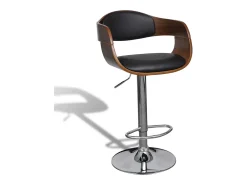 Bancos de bar 2 pcs madeira curvada e couro artificial PT981929