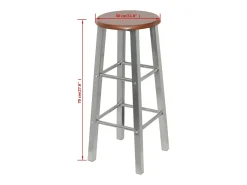 Bancos de bar 2 pcs metal com assento MDF