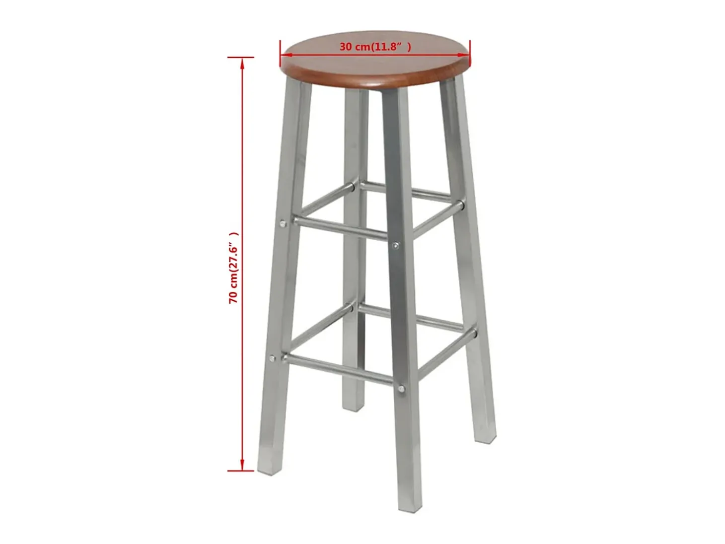 Bancos de bar 2 pcs metal com assento MDF