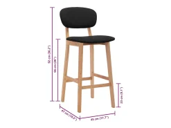 Bancos de bar 2 pcs tecido preto