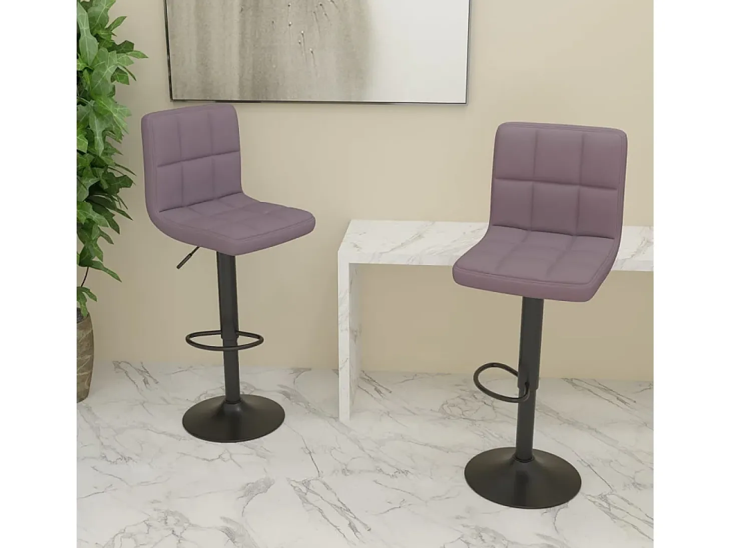 Bancos de bar 2 pcs tecido cinzento-acastanhado