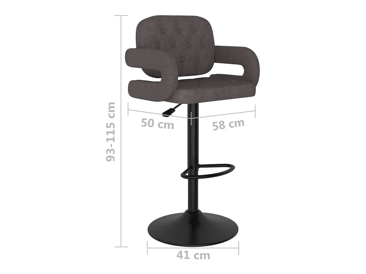Bancos de bar 2 pcs tecido cinzento-acastanhado