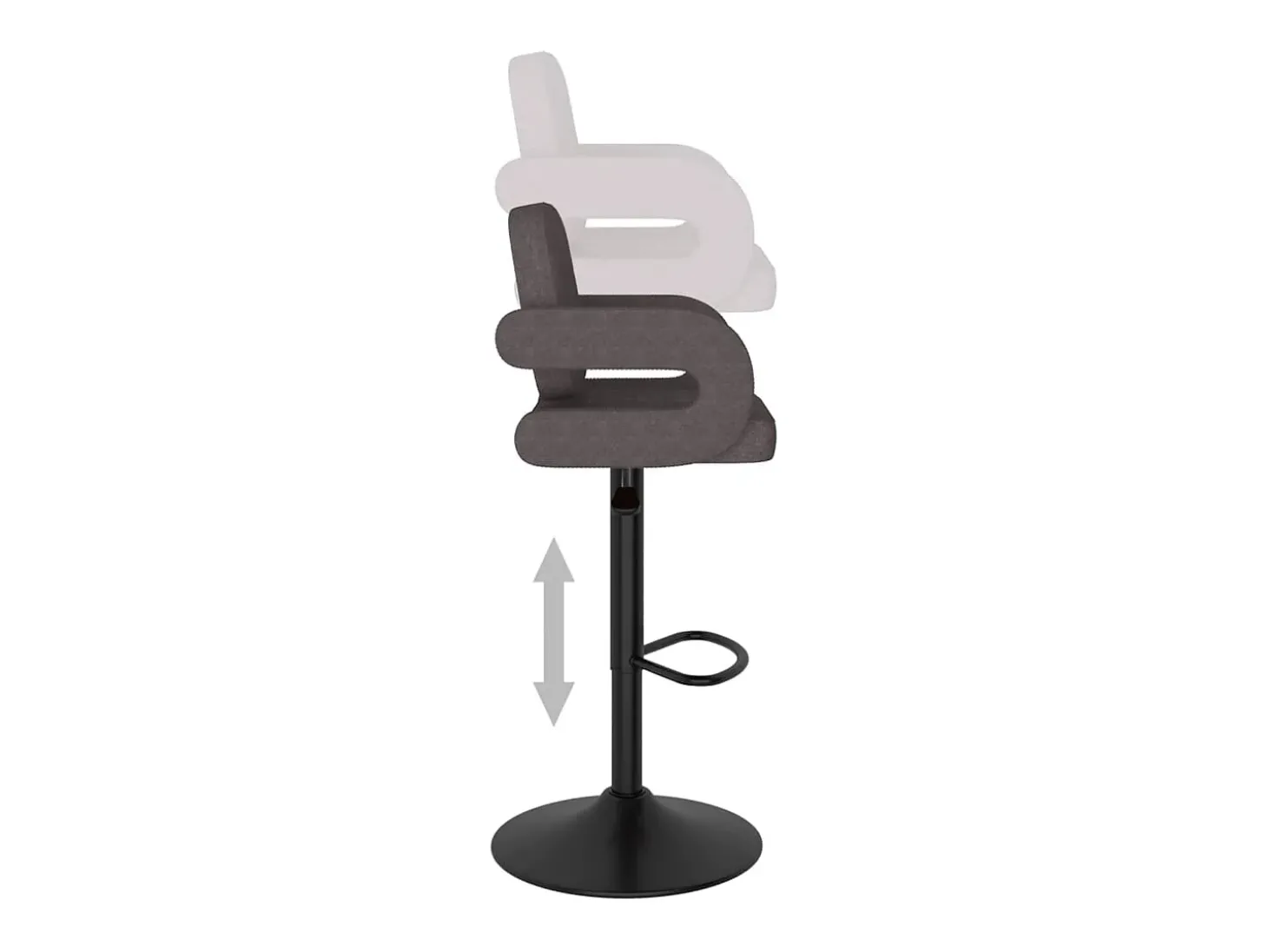 Bancos de bar 2 pcs tecido cinzento-acastanhado