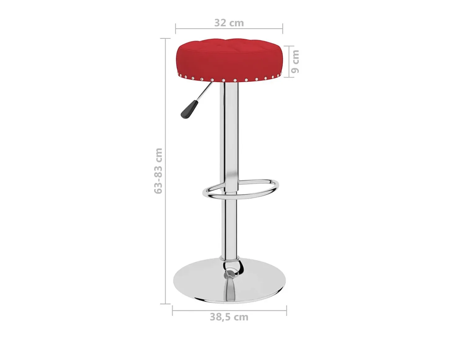 Bancos de bar 2 pcs tecido vermelho tinto