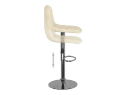 Bancos de bar 2 pcs tecido cor creme