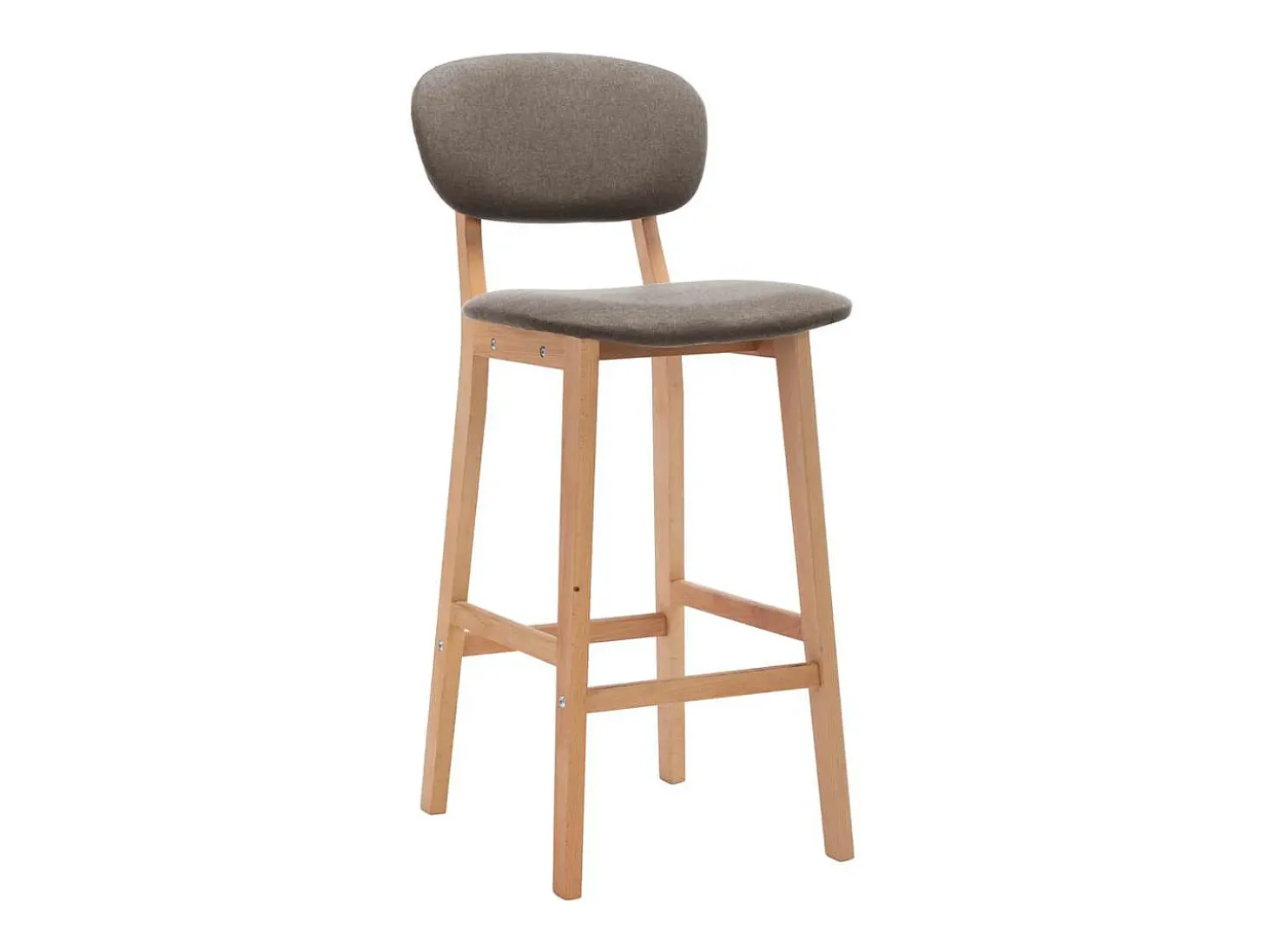 Bancos de bar 2 pcs tecido cinzento-acastanhado
