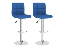 Bancos de bar 2 pcs tecido azul