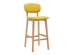 Bancos de bar 2 pcs tecido amarelo mostarda