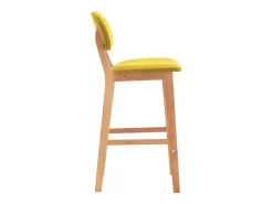 Bancos de bar 2 pcs tecido amarelo mostarda