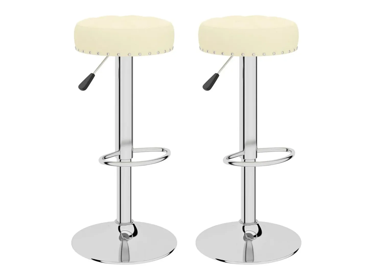 Bancos de bar 2 pcs tecido cor creme