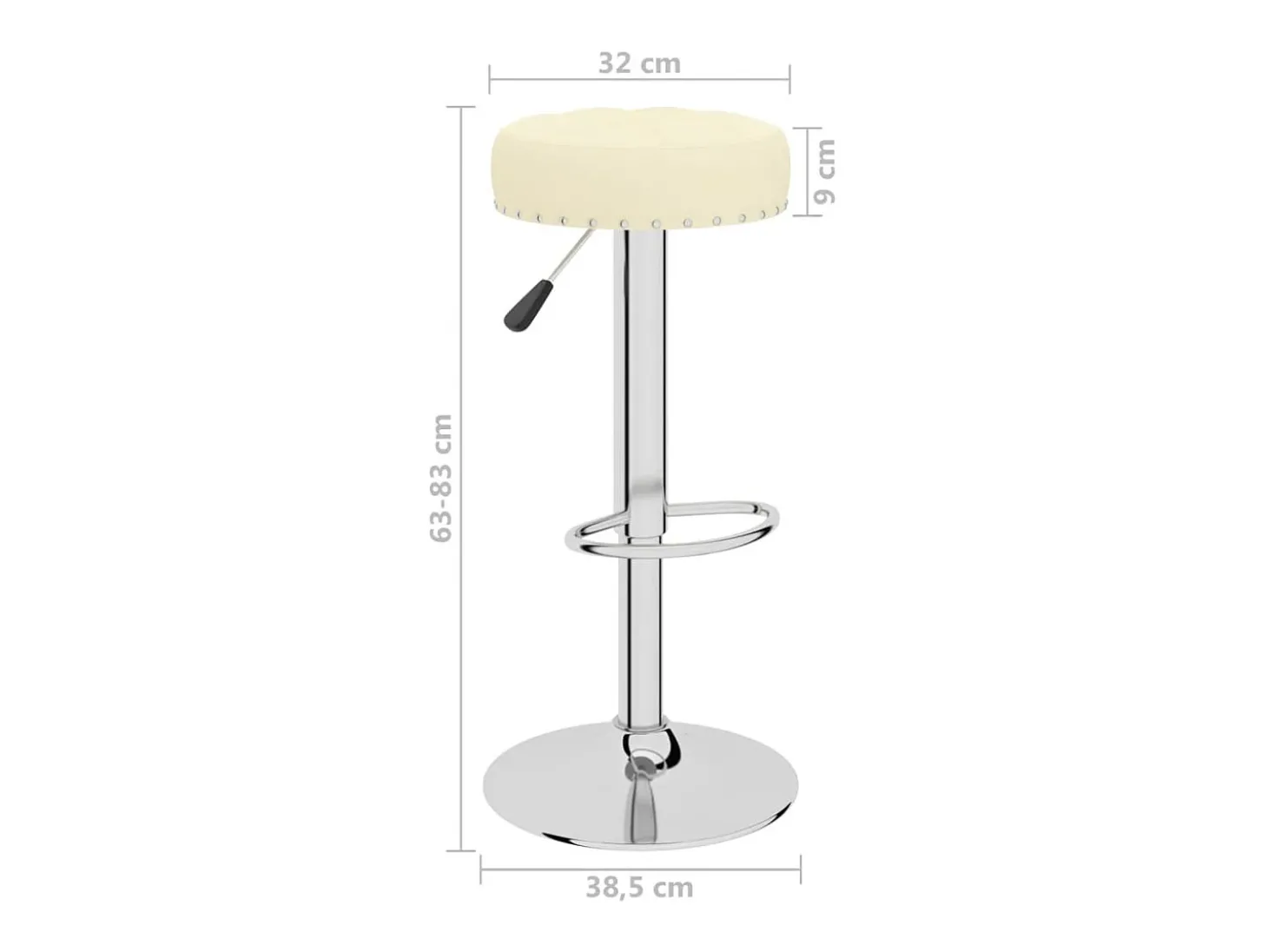 Bancos de bar 2 pcs tecido cor creme