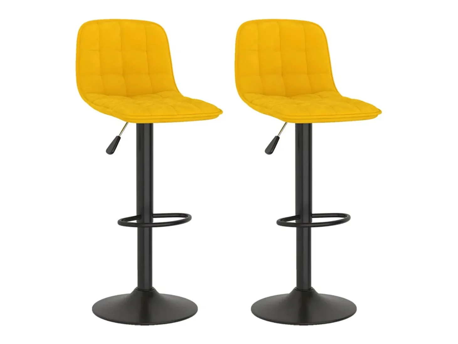 Bancos de bar 2 pcs veludo amarelo