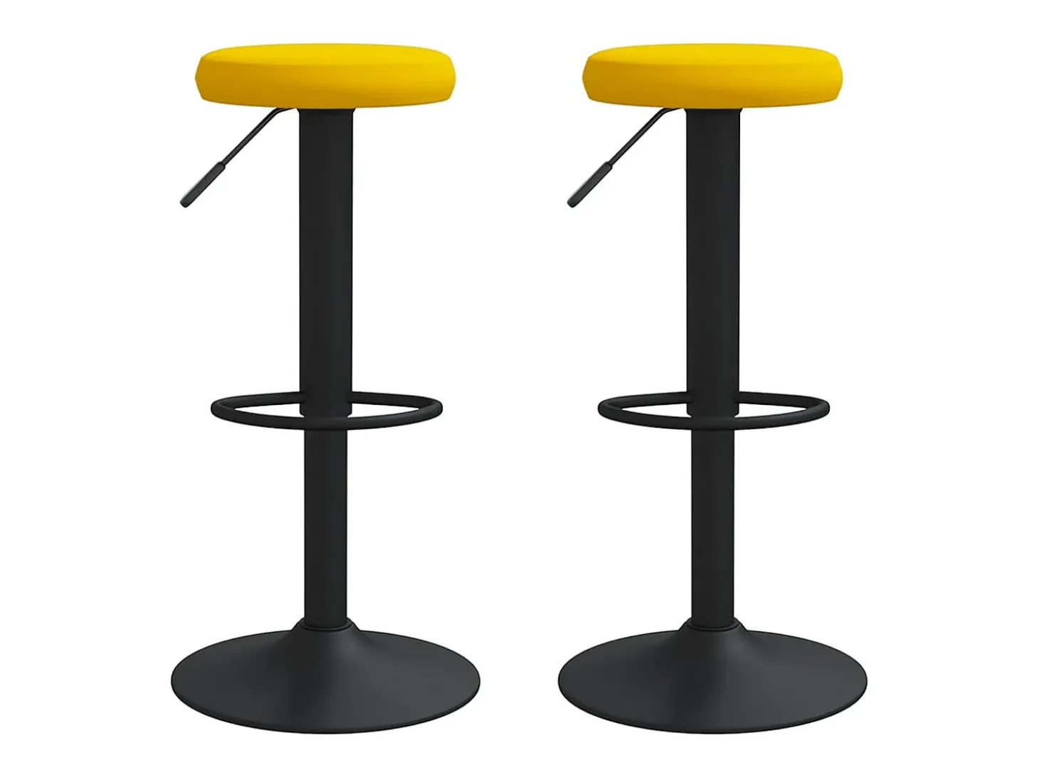 Bancos de bar 2 pcs veludo amarelo mostarda