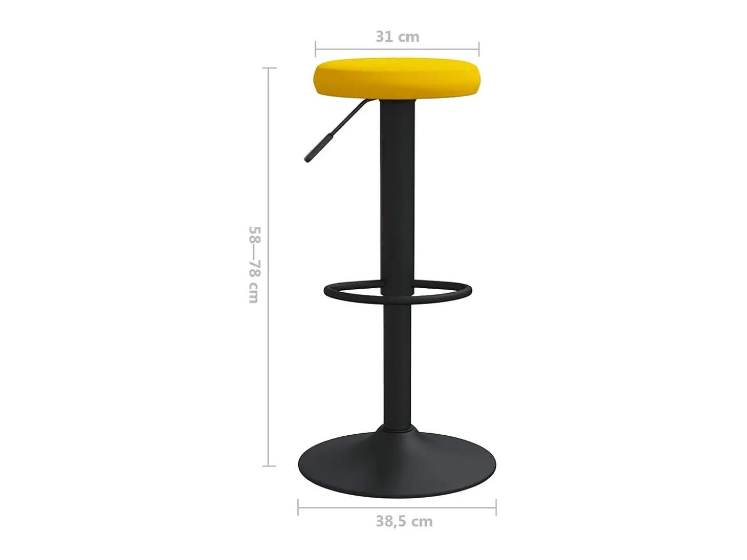 Bancos de bar 2 pcs veludo amarelo mostarda