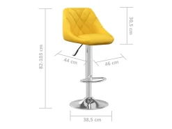 Bancos de bar 2 pcs veludo amarelo mostarda