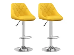 Bancos de bar 2 pcs veludo amarelo mostarda