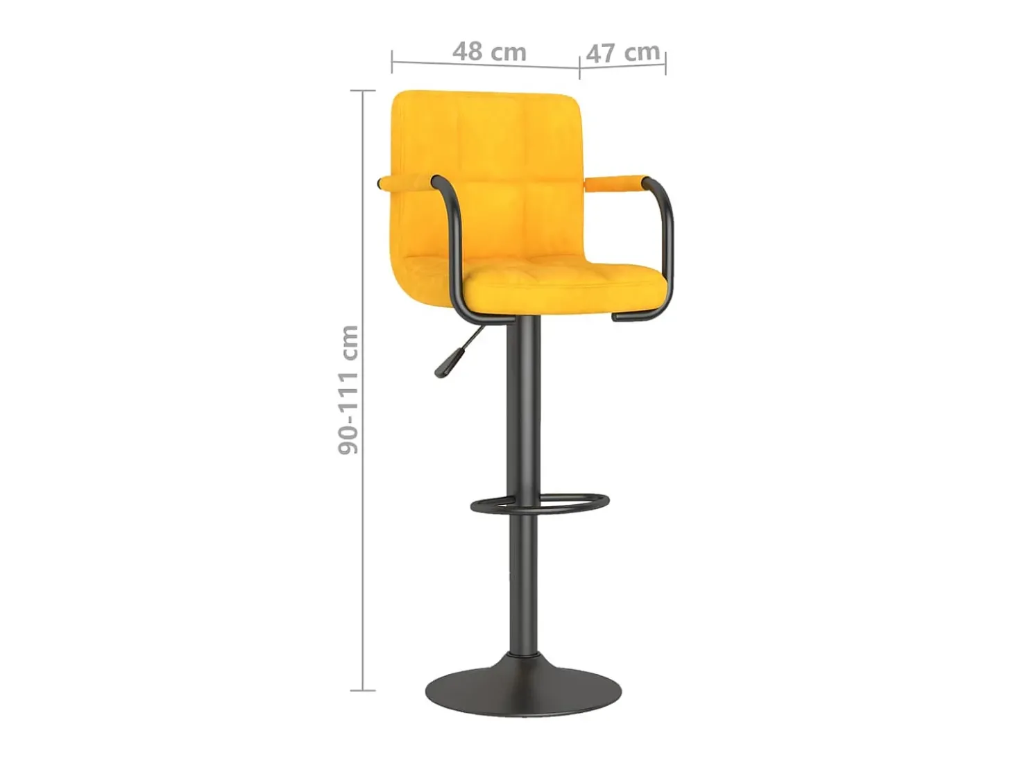 Bancos de bar 2 pcs veludo amarelo mostarda