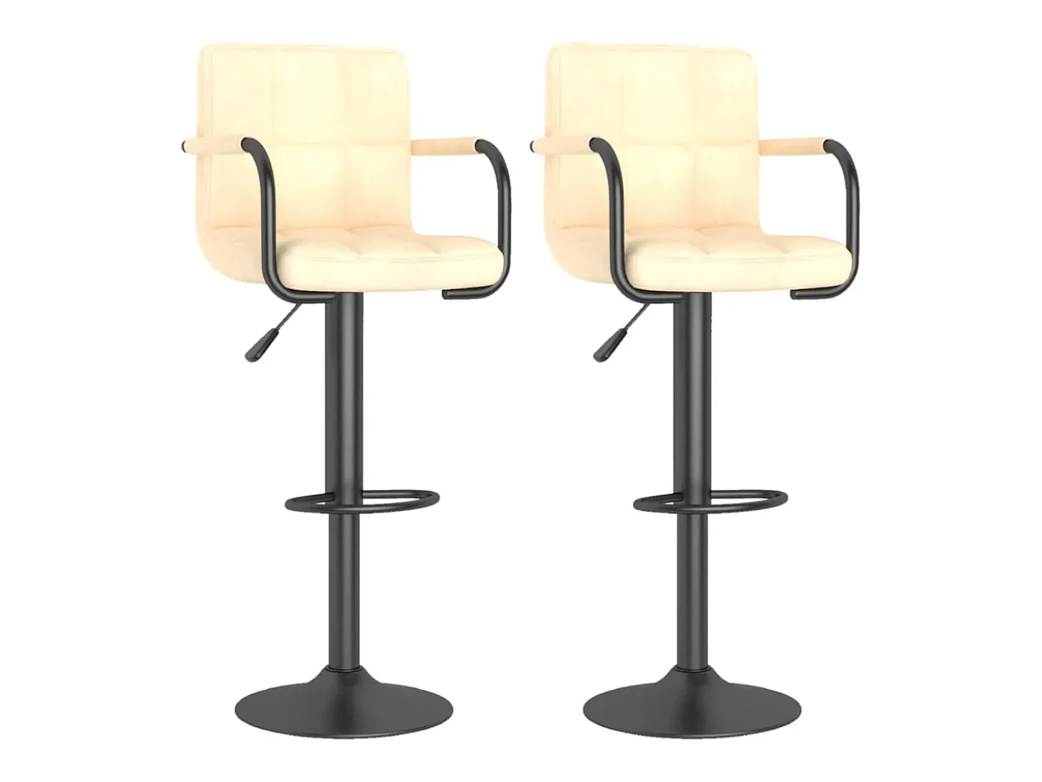 Bancos de bar 2 pcs veludo creme