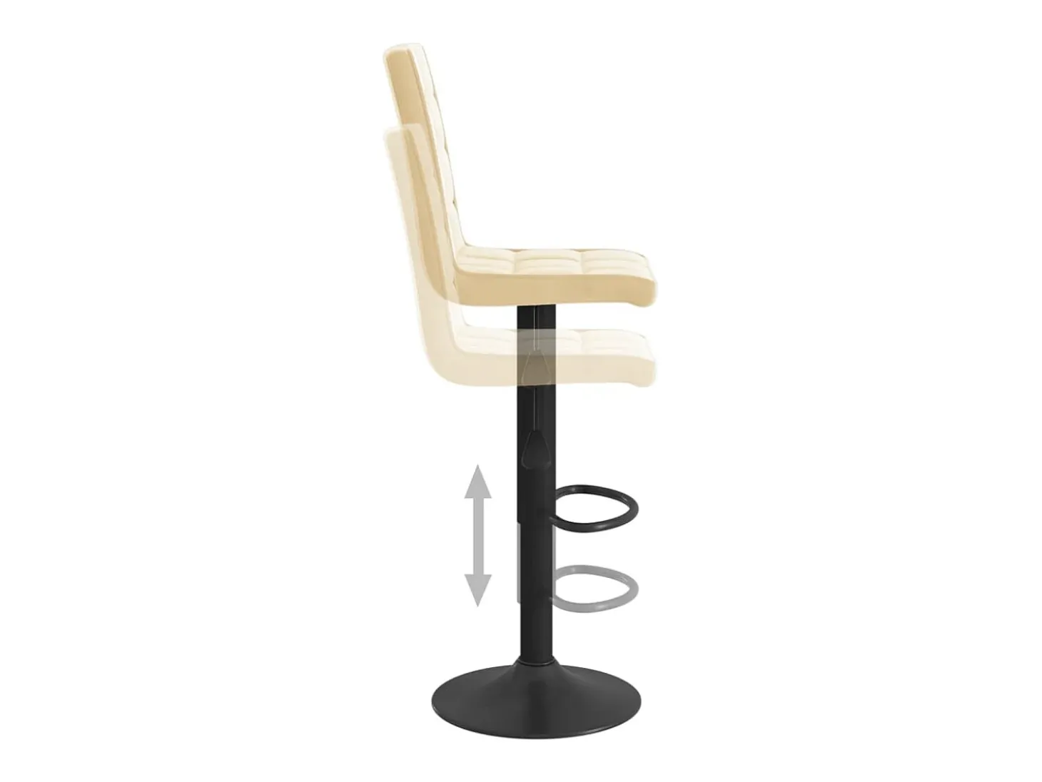 Bancos de bar 2 pcs veludo creme