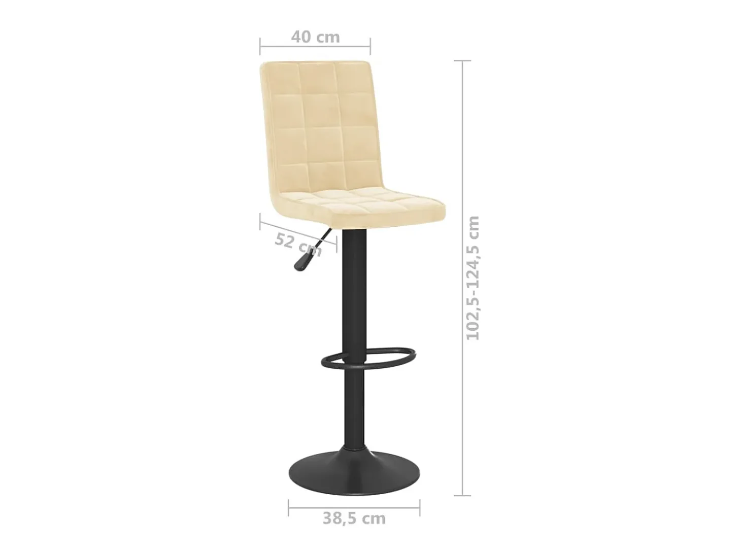 Bancos de bar 2 pcs veludo creme