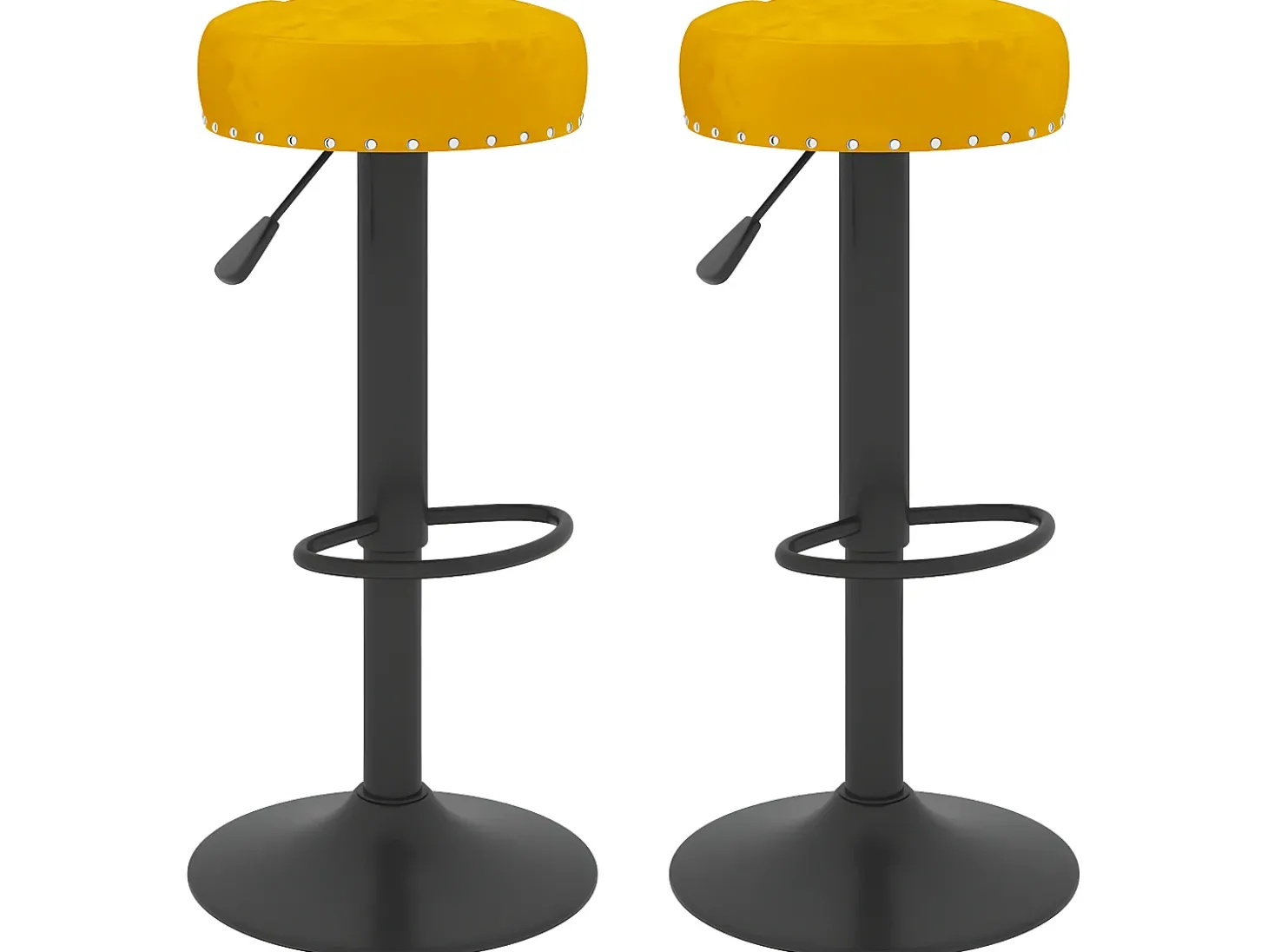 Bancos de bar 2 pcs veludo amarelo mostarda PT803581