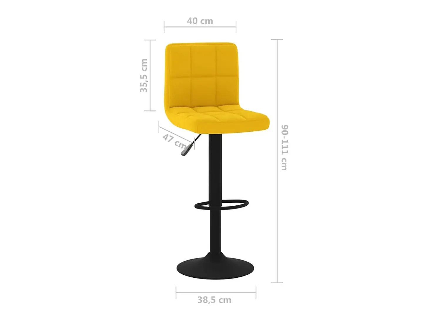 Bancos de bar 2 pcs veludo amarelo mostarda
