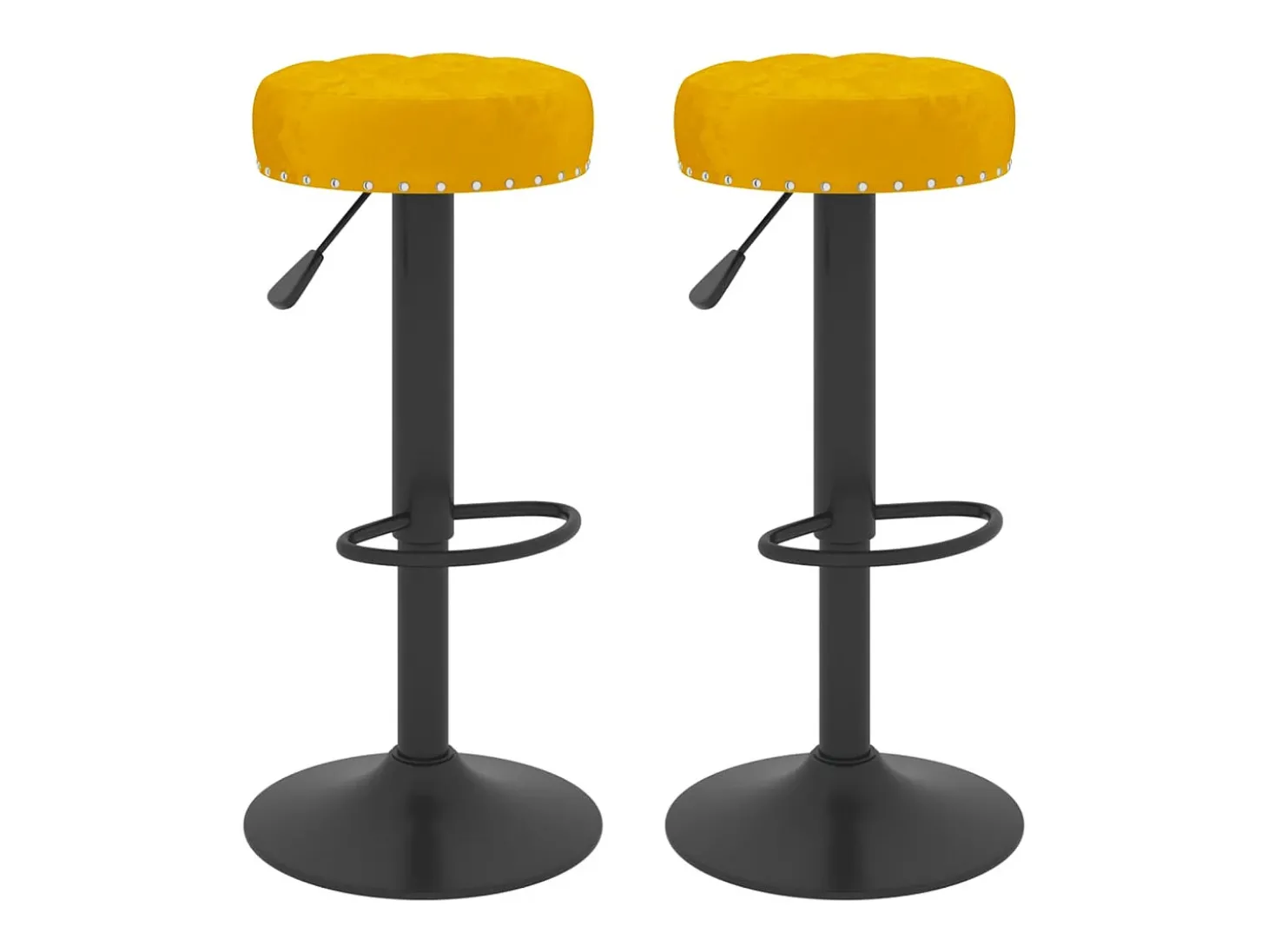 Bancos de bar 2 pcs veludo amarelo mostarda