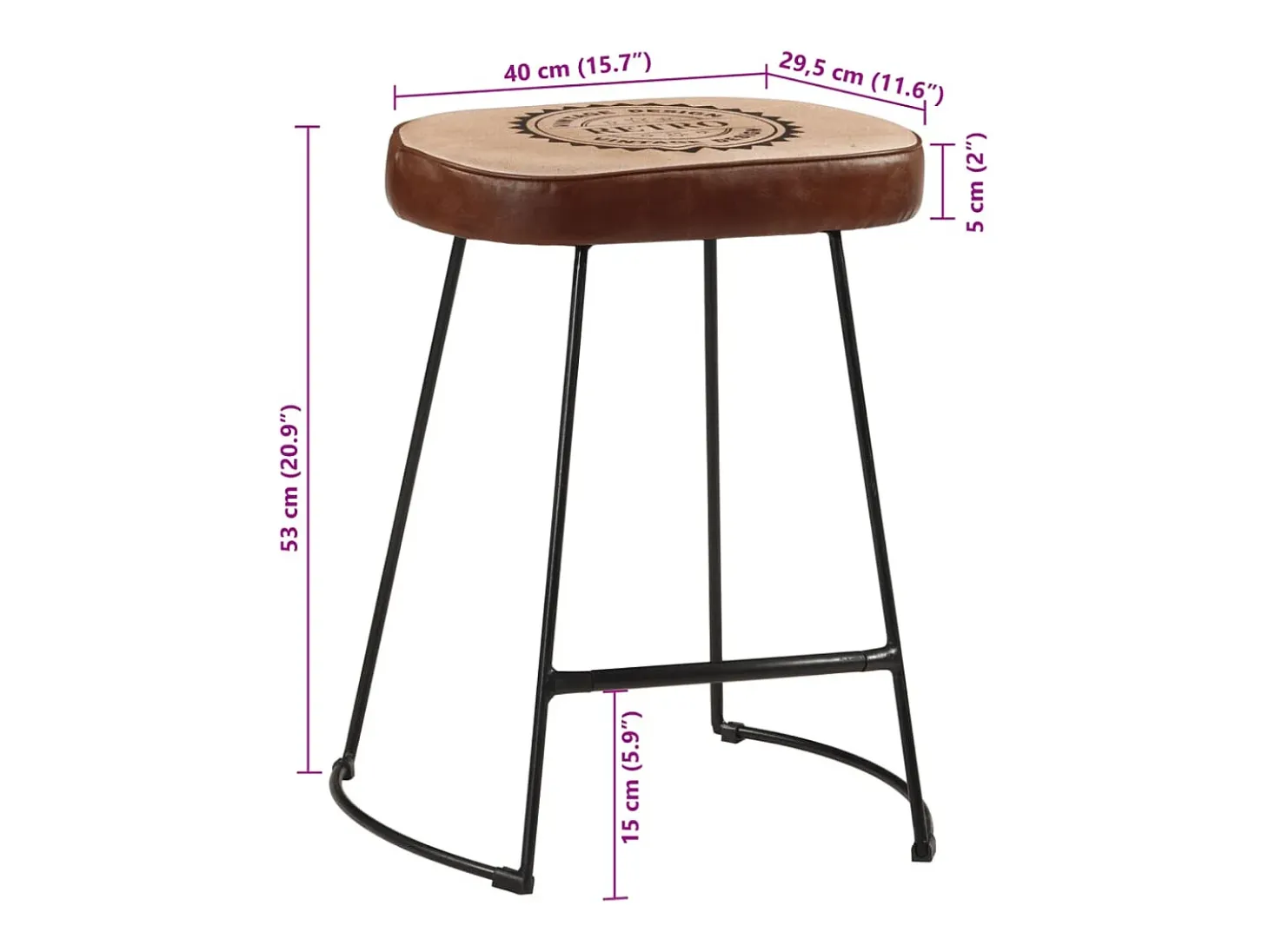Bancos de bar 2 pcs 40x29,5x53 cm castanho-escuro