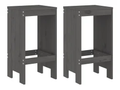 Bancos de bar 2 pcs 40x36x75 cm madeira de pinho maciça cinza PT434452