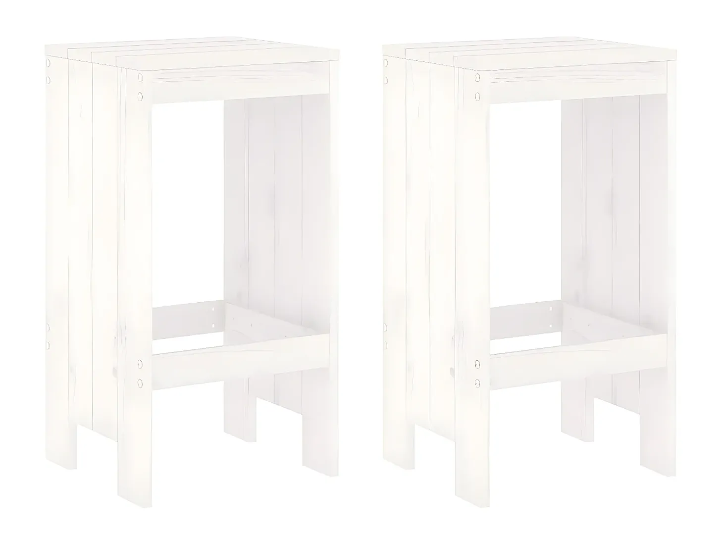 Bancos de bar 2 pcs 40x36x75 cm madeira de pinho maciça branco PT194866