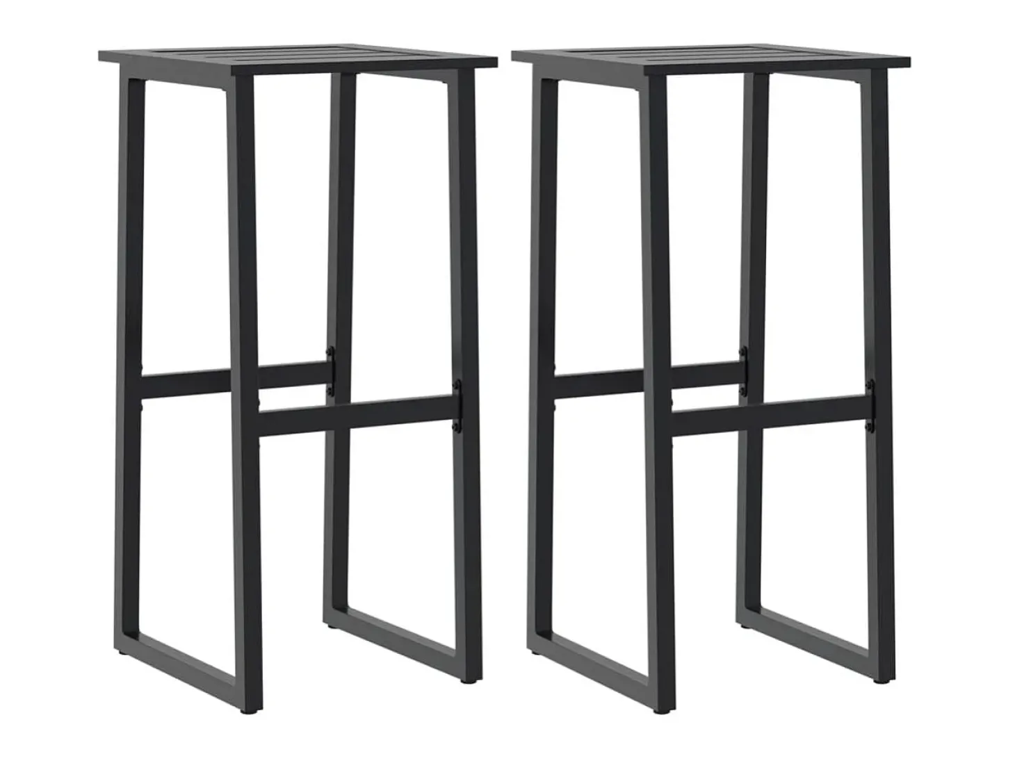 Bancos de bar 2 pcs 38x38x80 cm aço revestido a pó preto PT919288
