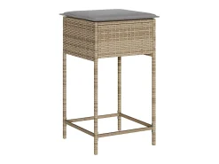 Bancos de bar com almofadões para jardim 2 pcs vime PE bege PT411954