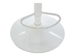 Banqueta de bar em tecido e metal - Altura ajustável - Creme e branco - CARSTEN
