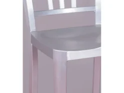 Banqueta de metal com encosto alto - Navi Army - Aluminio