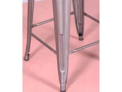Banqueta industrial de metal com encosto baixo (66cm) - Bistro - Metal