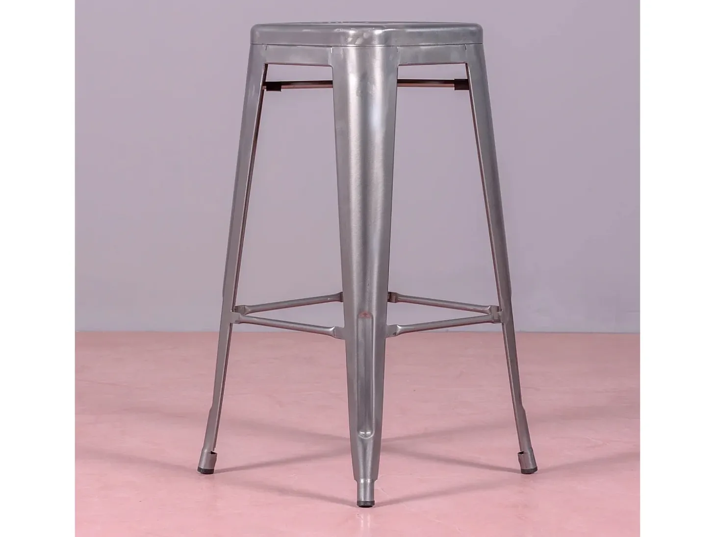 Banqueta industrial empilhável em aço metalizado (76cm) - Bistro - Metal