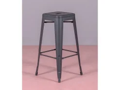 Banqueta metálica em aço lacado (76cm) - Bistro - Preto