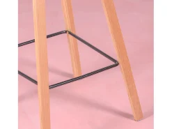 Banqueta nórdica com pernas em faia (63cm) - Daxer - Preto