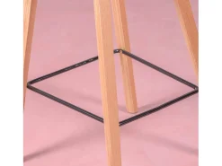 Banqueta nórdica com pernas em faia (63cm) - Daxer - Cinza claro