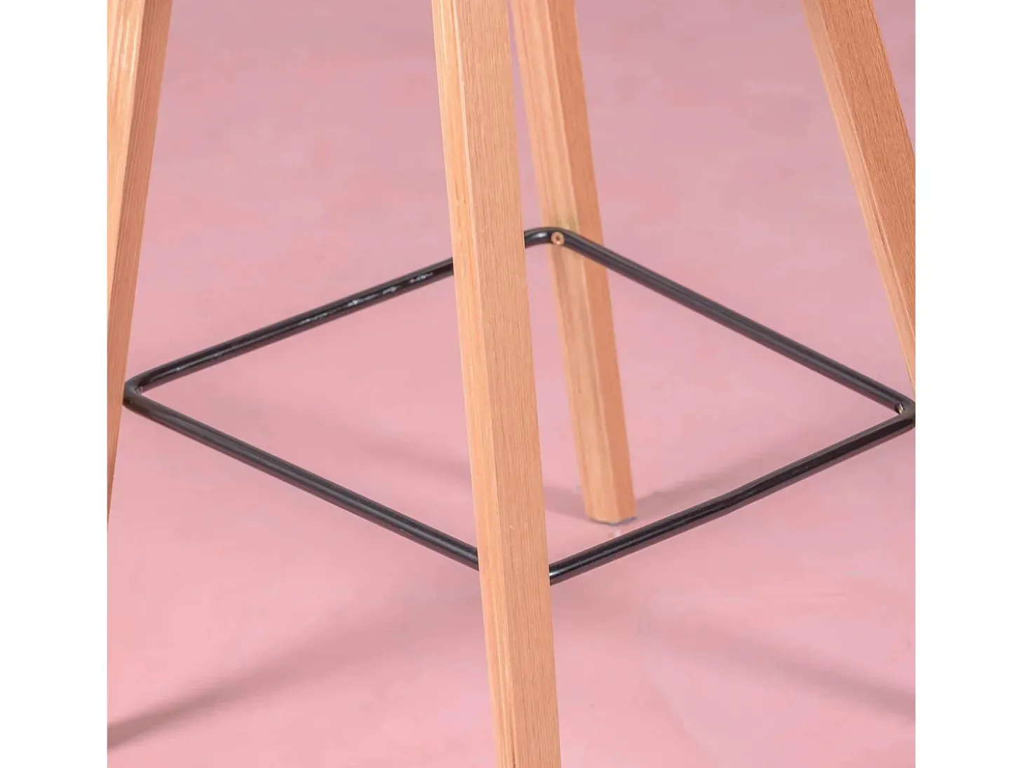 Banqueta nórdica com pernas em faia (63cm) - Daxer - Cinza claro