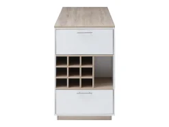 Bar com espaço para armazenamento - Branco e natural - ANOSKI