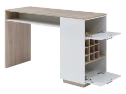 Bar com espaço para armazenamento - Branco e natural - ANOSKI