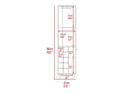 Bar de canto Kaia, com 1 porta e suporte para garrafas , 179.83 cm X 44.95 cm X 44.95 cm , Multicolor