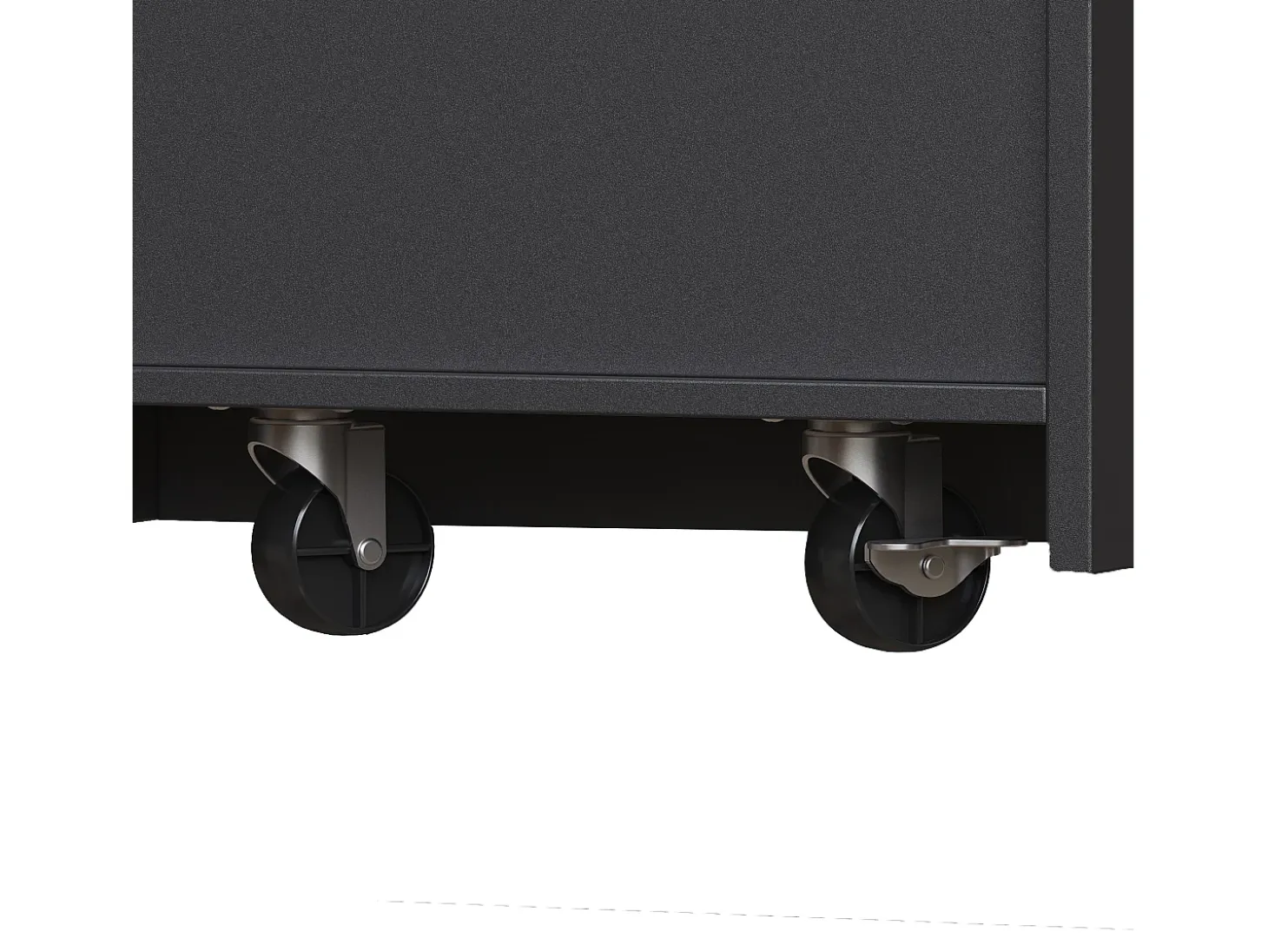 Bar extensível com 2 gavetas e 2 portas - Tampo extensível com rodízios - Preto e madeira