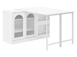 Bar giratório com 2 portas de vidro - Tampo reversível - Branco