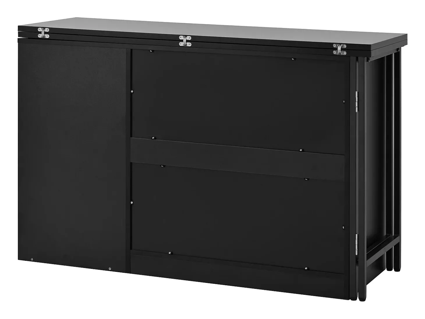 Bar giratório com 2 portas de vidro - Tampo reversível - Preto