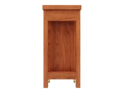 Bar giratório com 2 portas de correr em rattan e gaveta - castanho