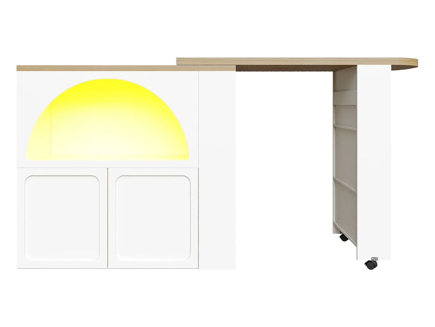Bar giratório com iluminação LED e 2 portas - Porta arqueada branca